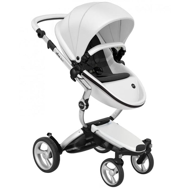 Mima - Xari 4G Complete Stroller, Aluminum Chassis/Snow-White Seat Box/Black Starter Pack